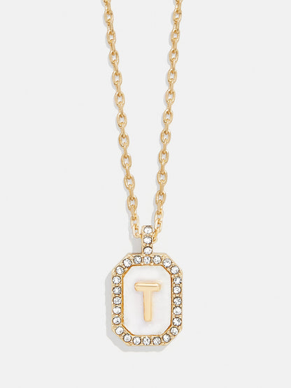 Gold &amp; Mother of Pearl Initial Necklace