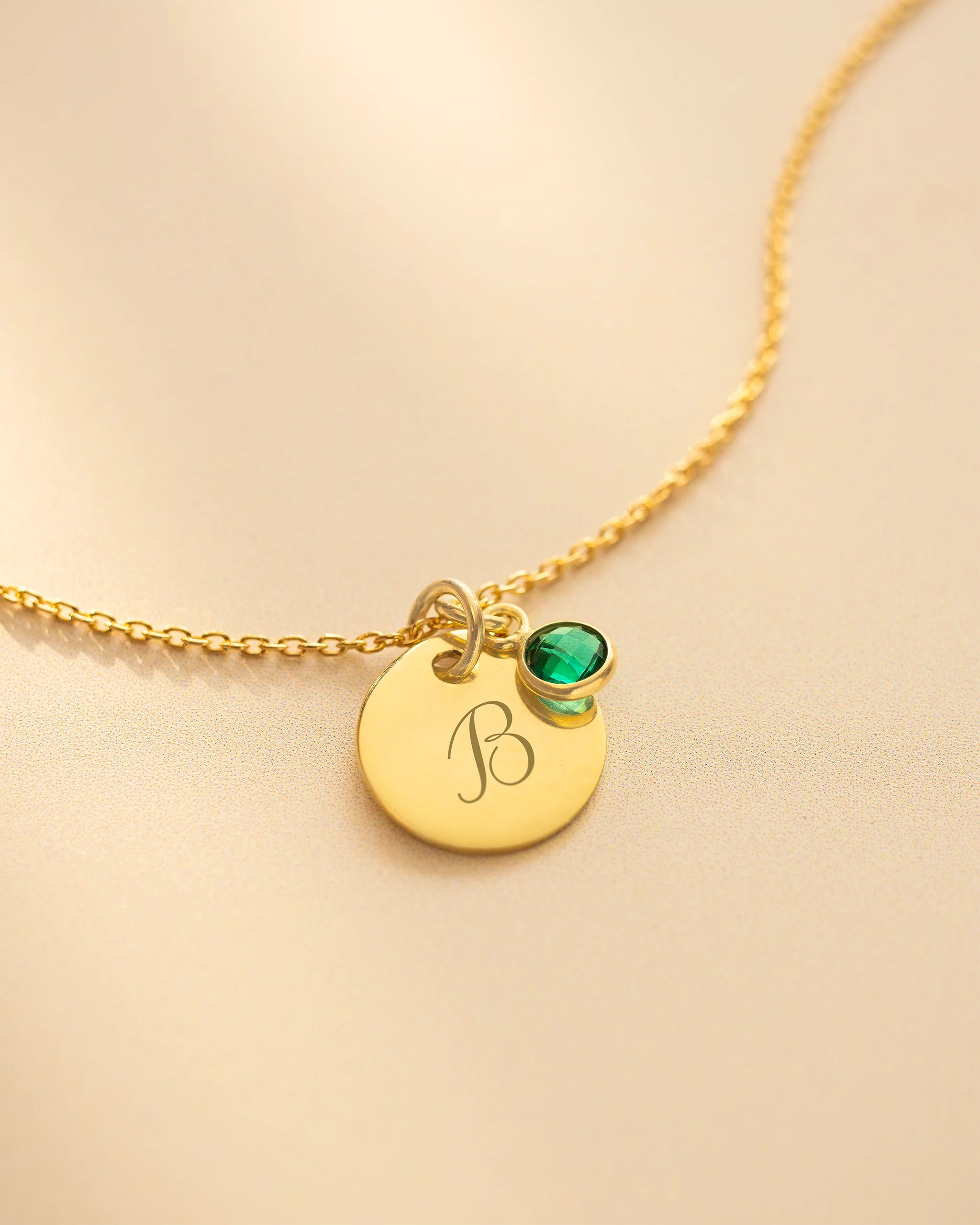 Initial &amp; Birthstone Personalized Necklace