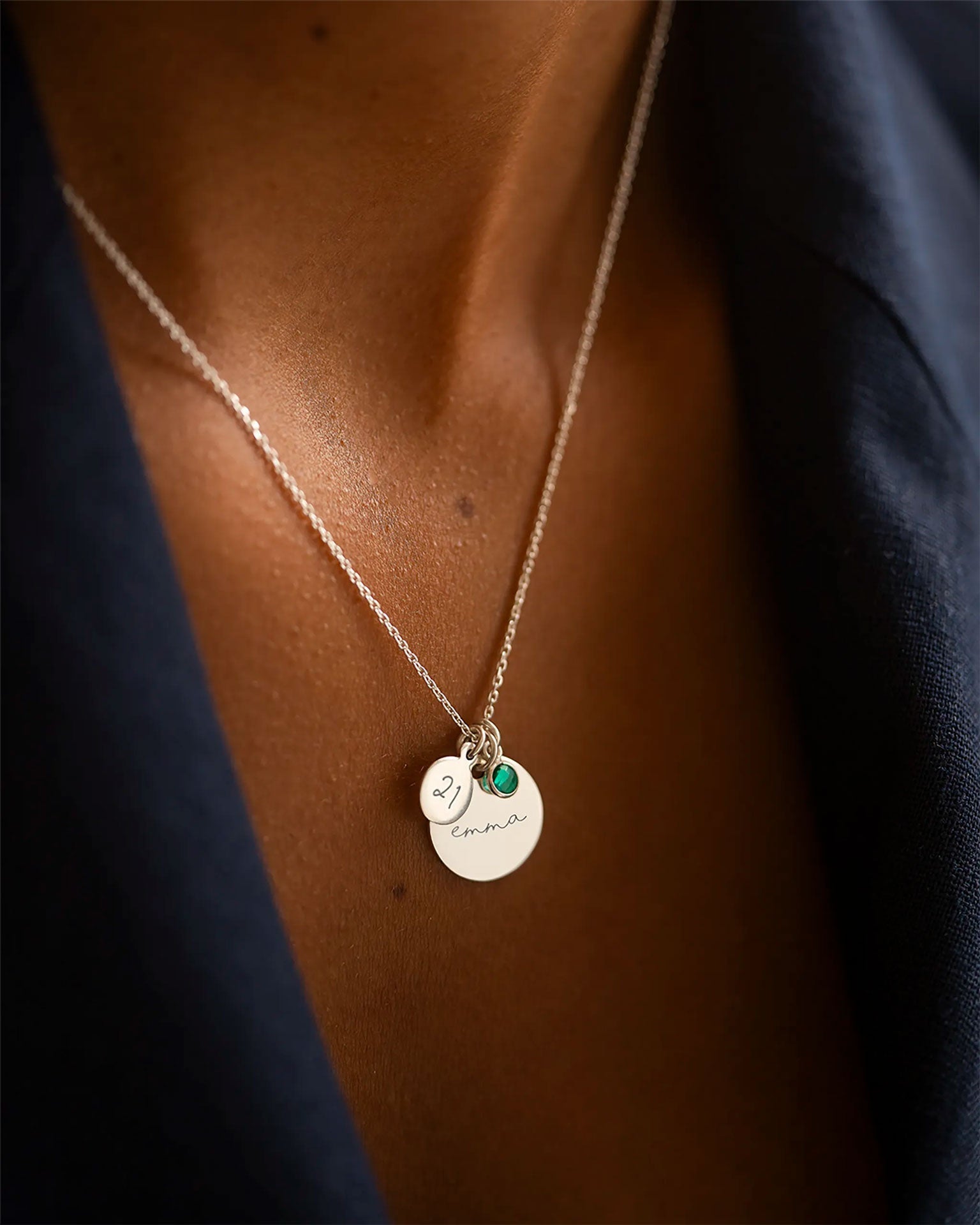 Personalised Birthday Disc Name Necklace