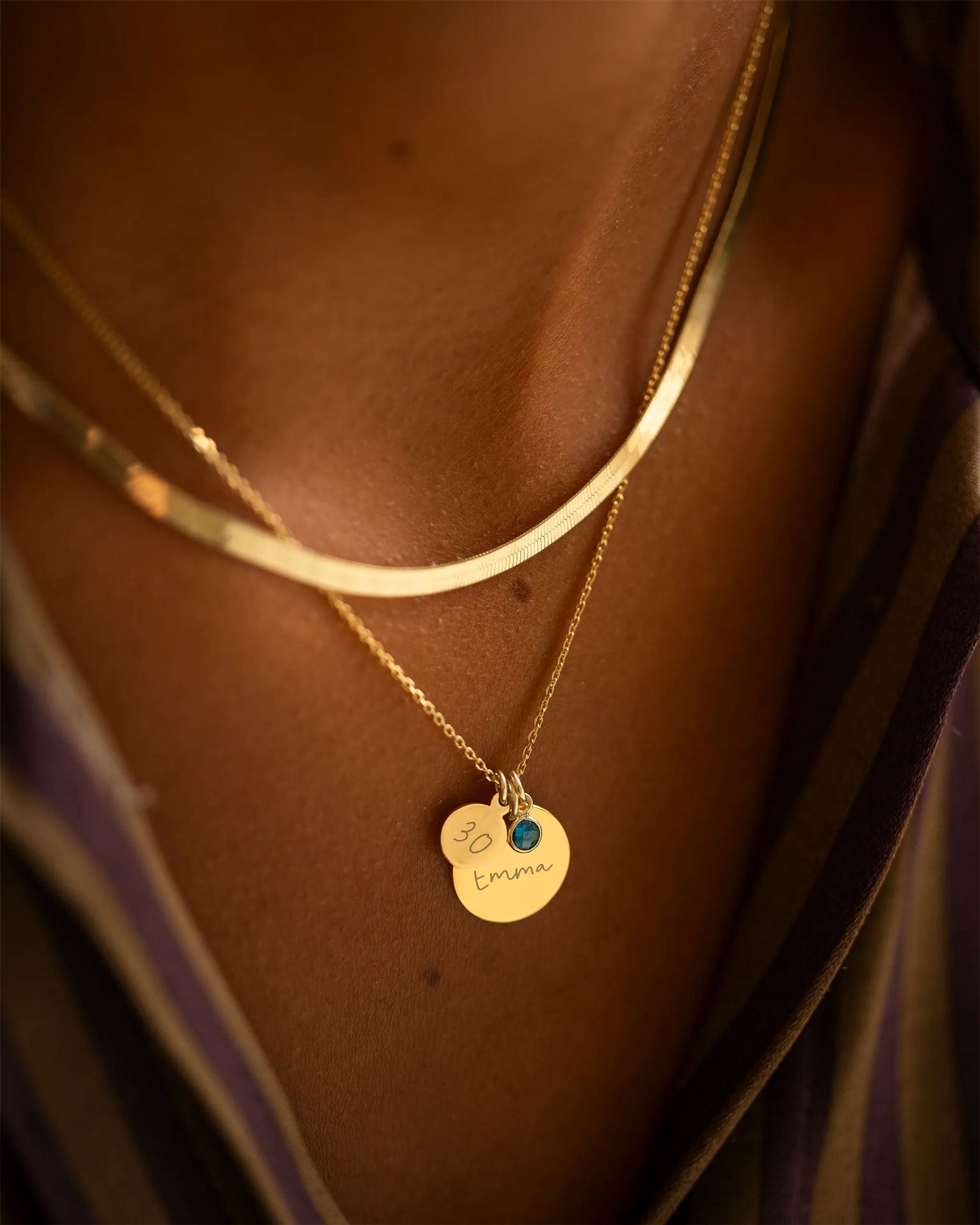 Personalised Birthday Disc Name Necklace