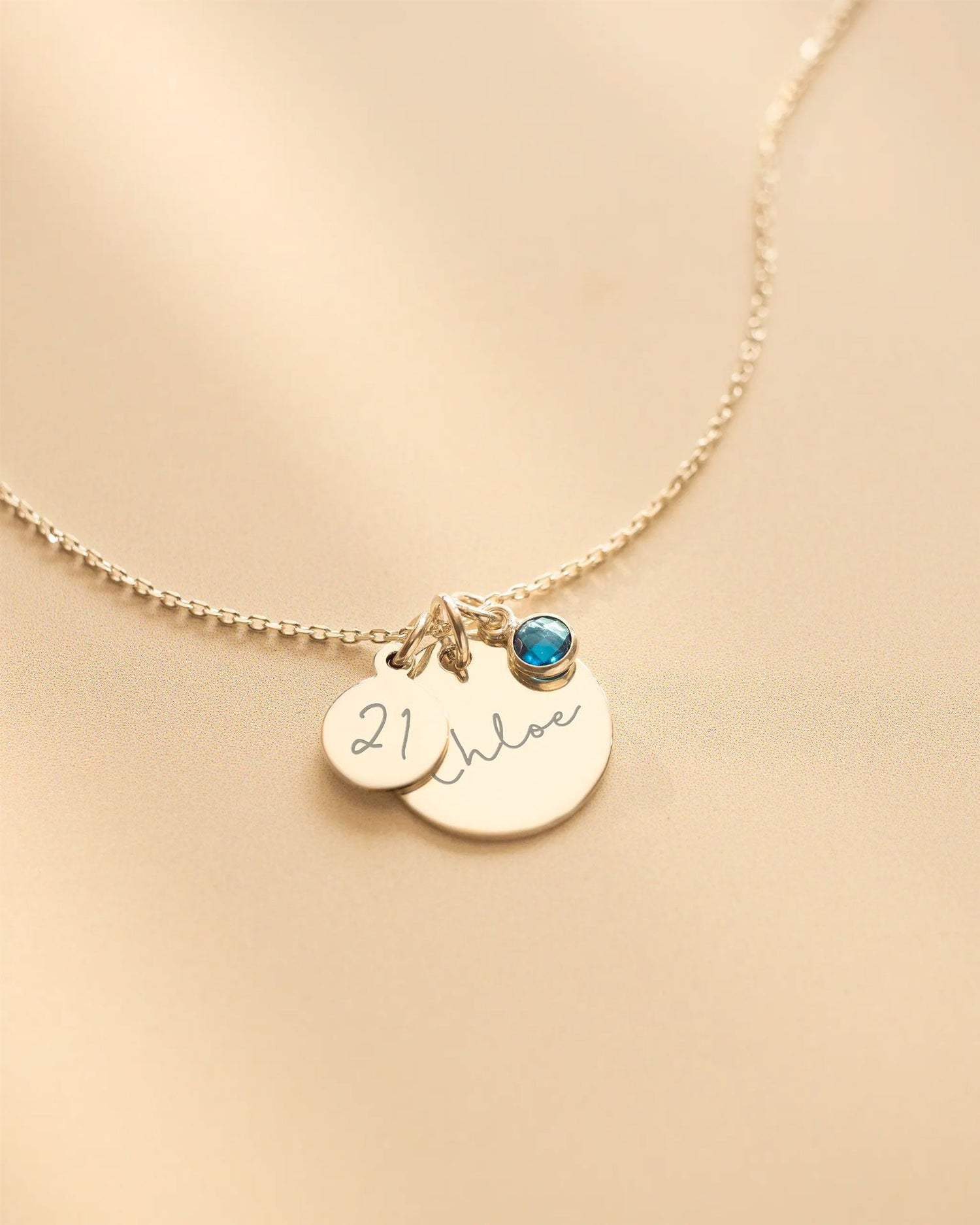 Personalised Birthday Disc Name Necklace