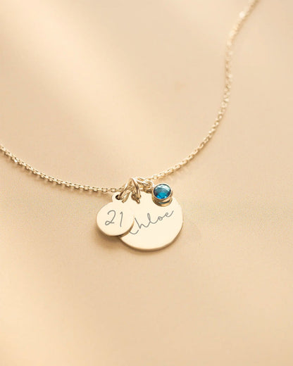 Personalised Birthday Disc Name Necklace