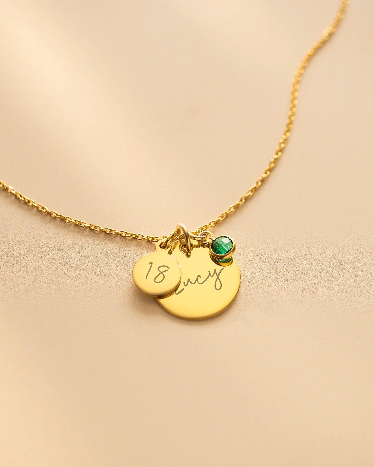 Personalised Birthday Disc Name Necklace