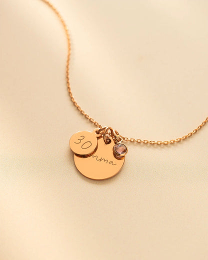 Personalised Birthday Disc Name Necklace