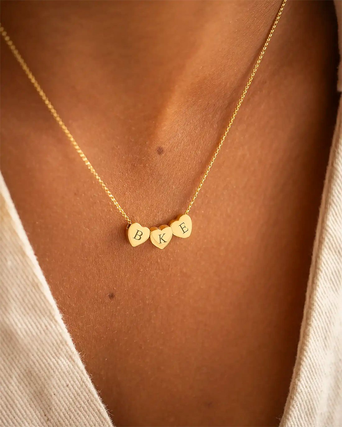 Family Mini Hearts Personalized Initial Necklace