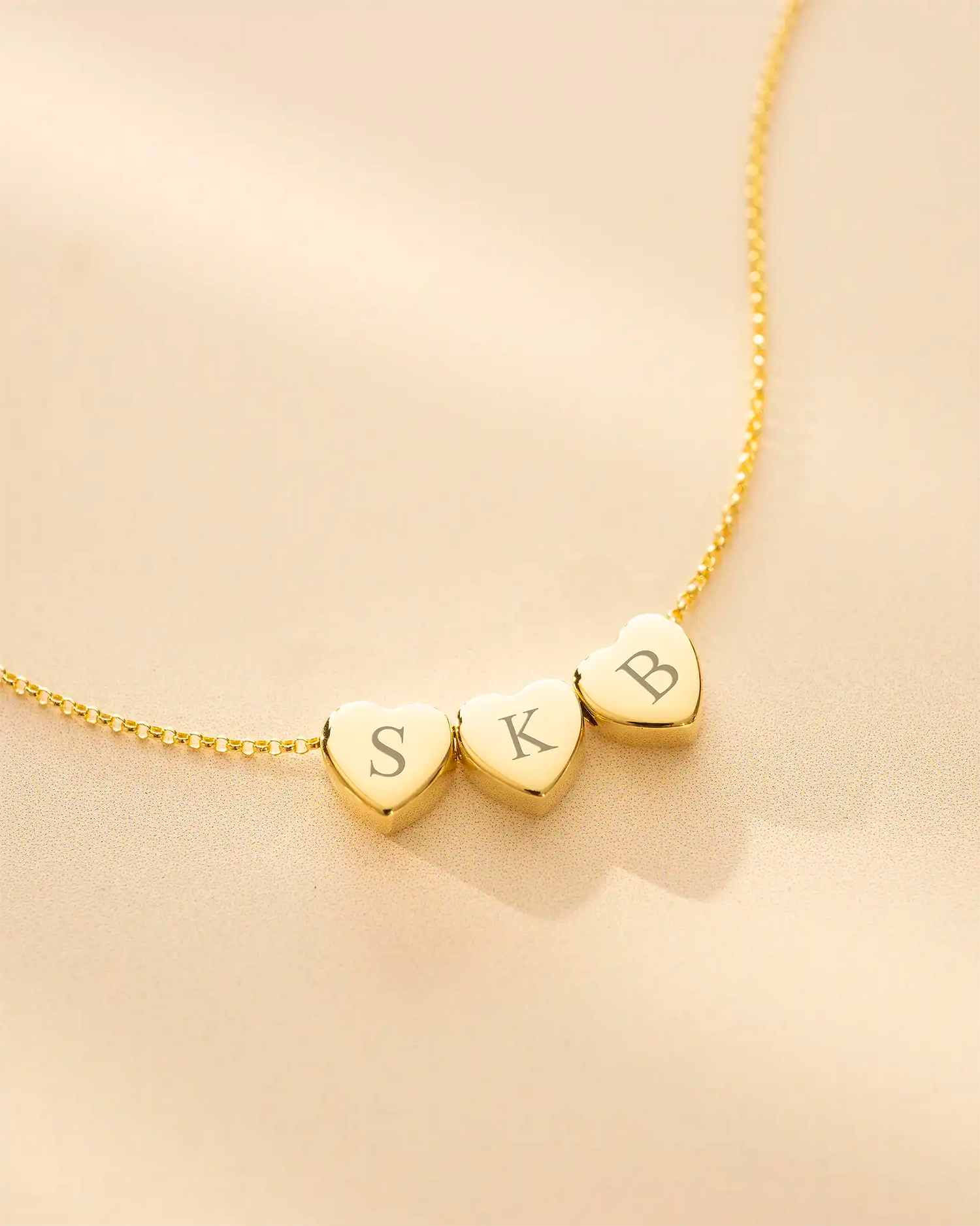 Family Mini Hearts Personalized Initial Necklace