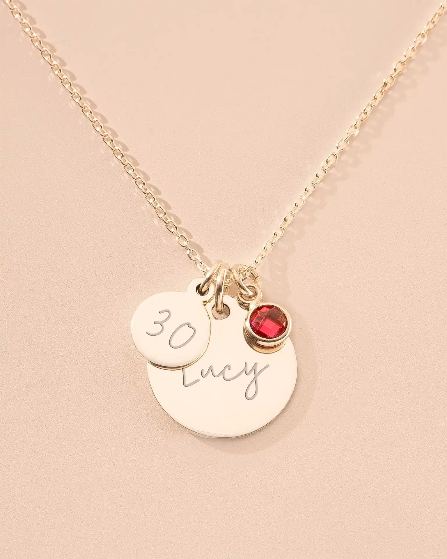 Personalised Birthday Disc Name Necklace