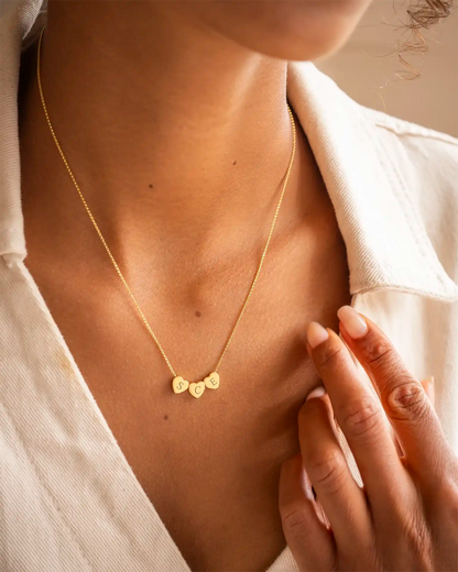 Family Mini Hearts Personalized Initial Necklace