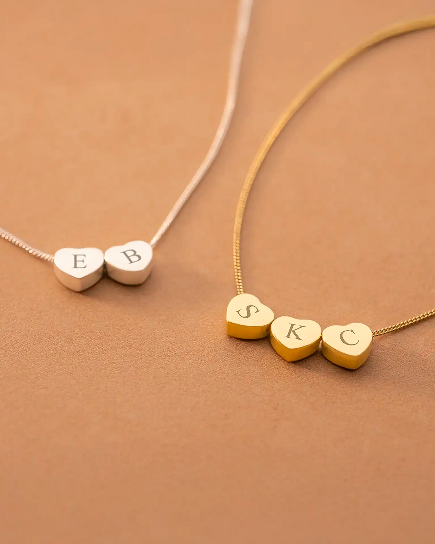 Family Mini Hearts Personalized Initial Necklace