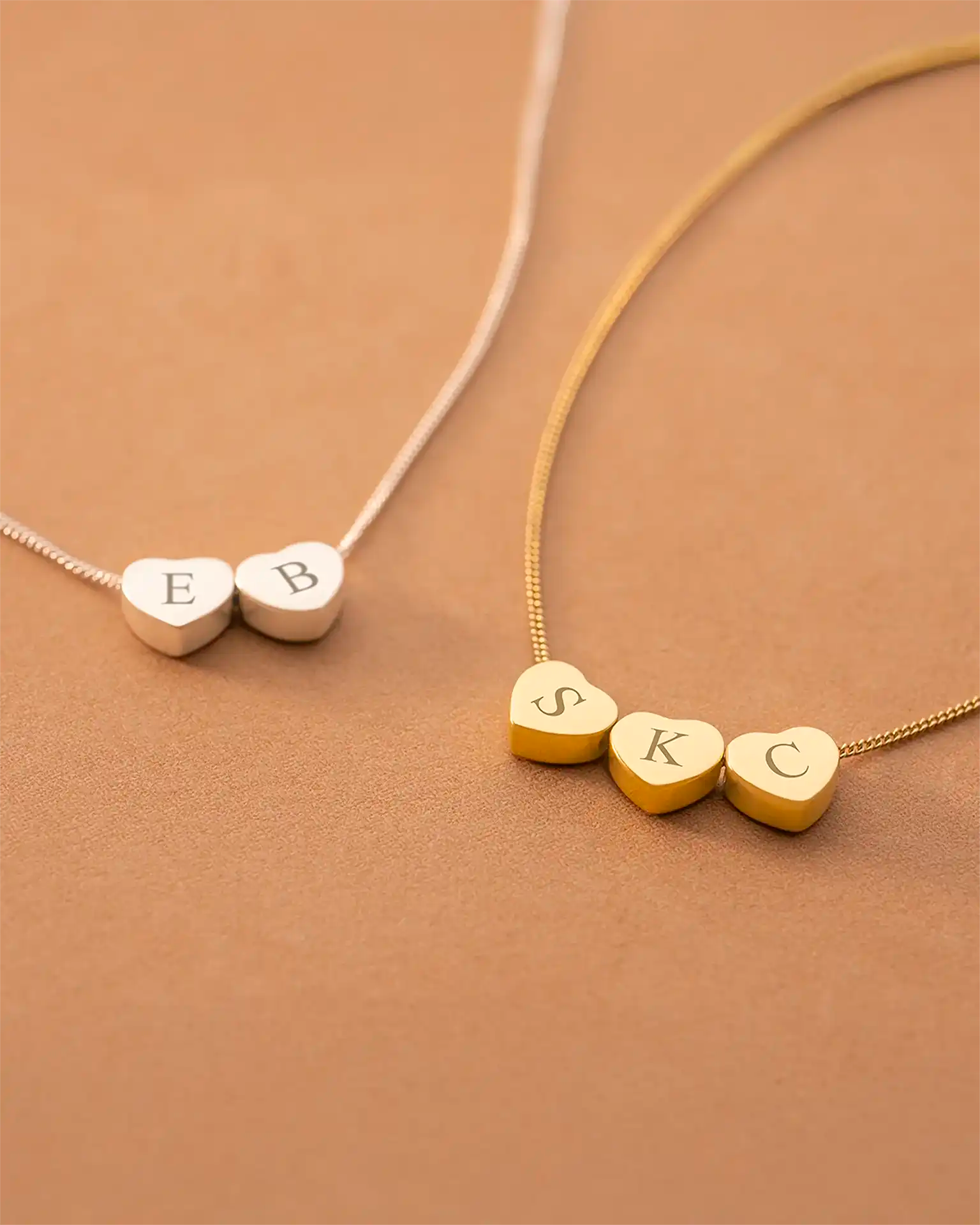 Family Mini Hearts Personalized Initial Necklace