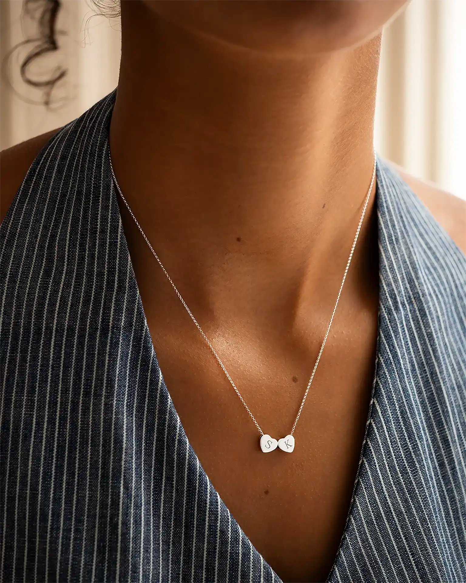 Family Mini Hearts Personalized Initial Necklace