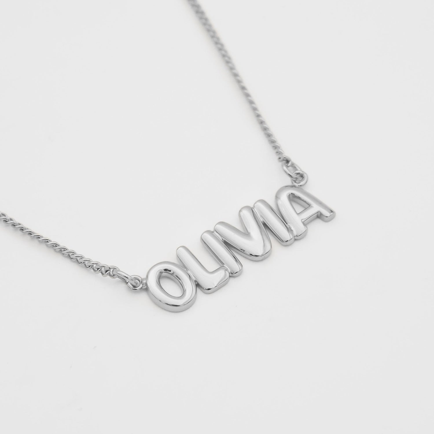 Custom Bubble Name Necklace