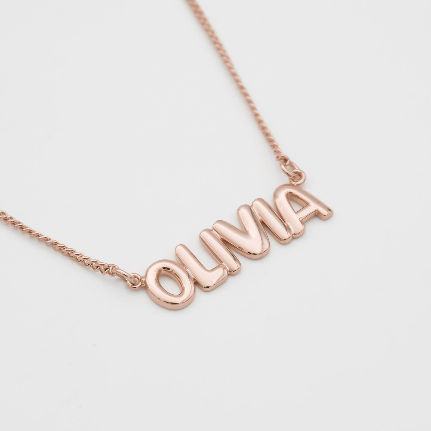 Custom Bubble Name Necklace
