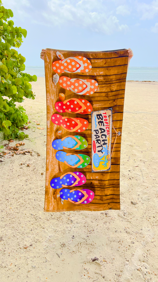 TROPICAL Beach Towel 100% Cotton Velour 30x60 Inch