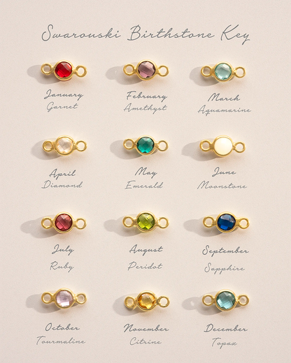 Initial Disc &amp; Birthstone Personalised Bracelet