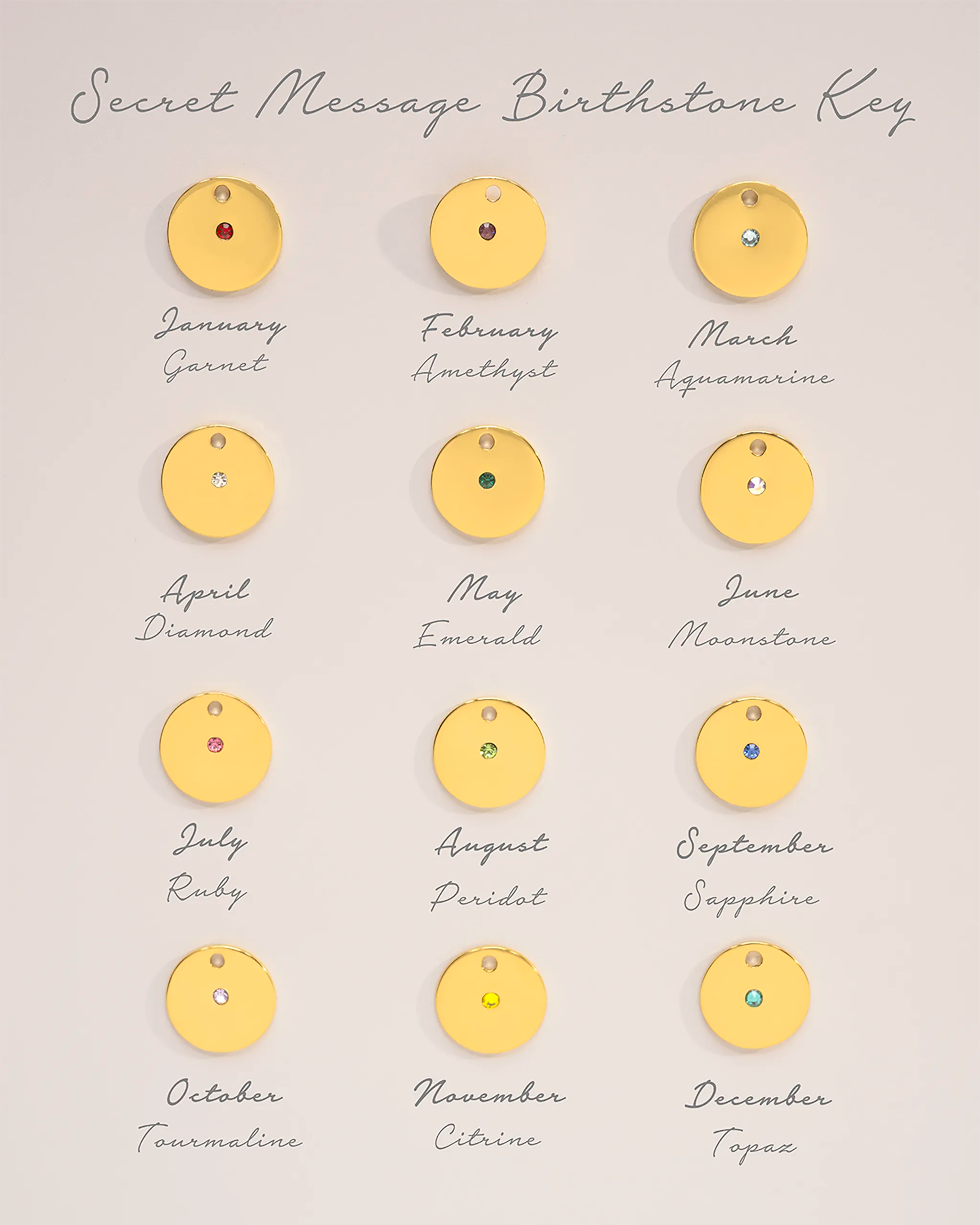 Personalised Secret Message Heart Birthstone Necklace