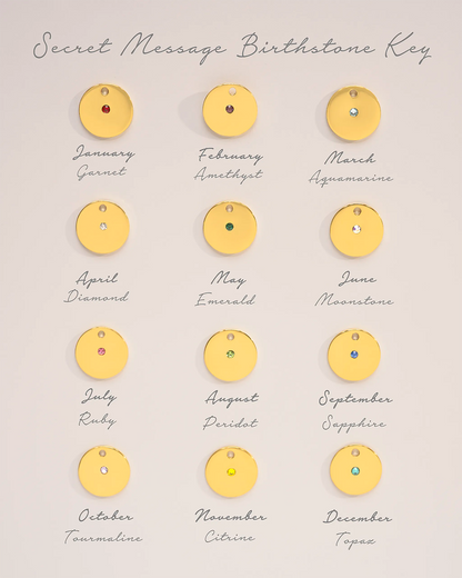 Personalised Secret Message Heart Birthstone Necklace