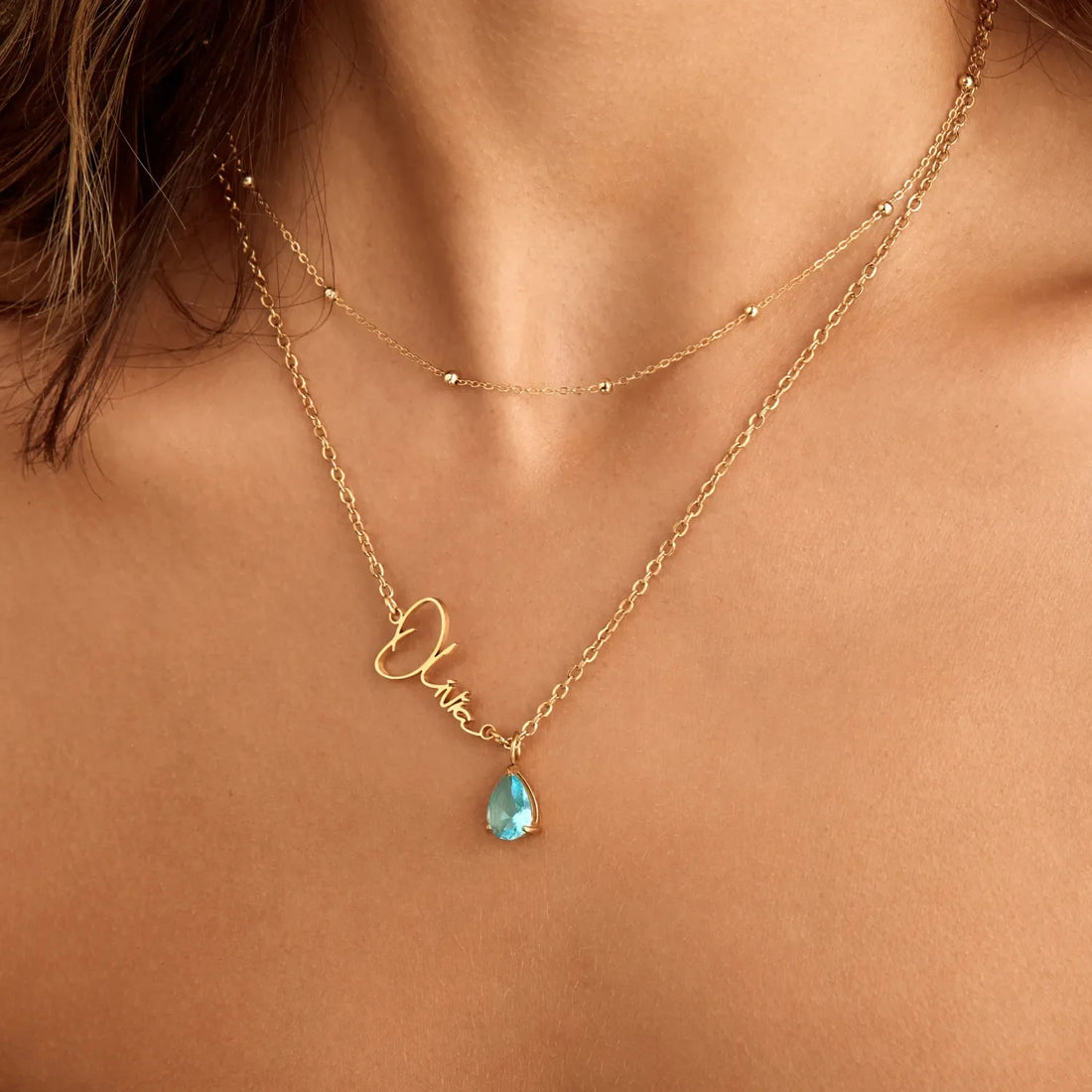 Signature Name &amp; Birthstone Necklace