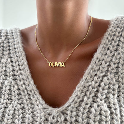 Custom Bubble Name Necklace
