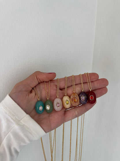 Semi-Precious Pendant Necklace