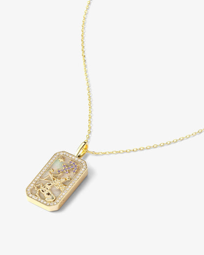 Zodiac Amulet Necklace - Gold