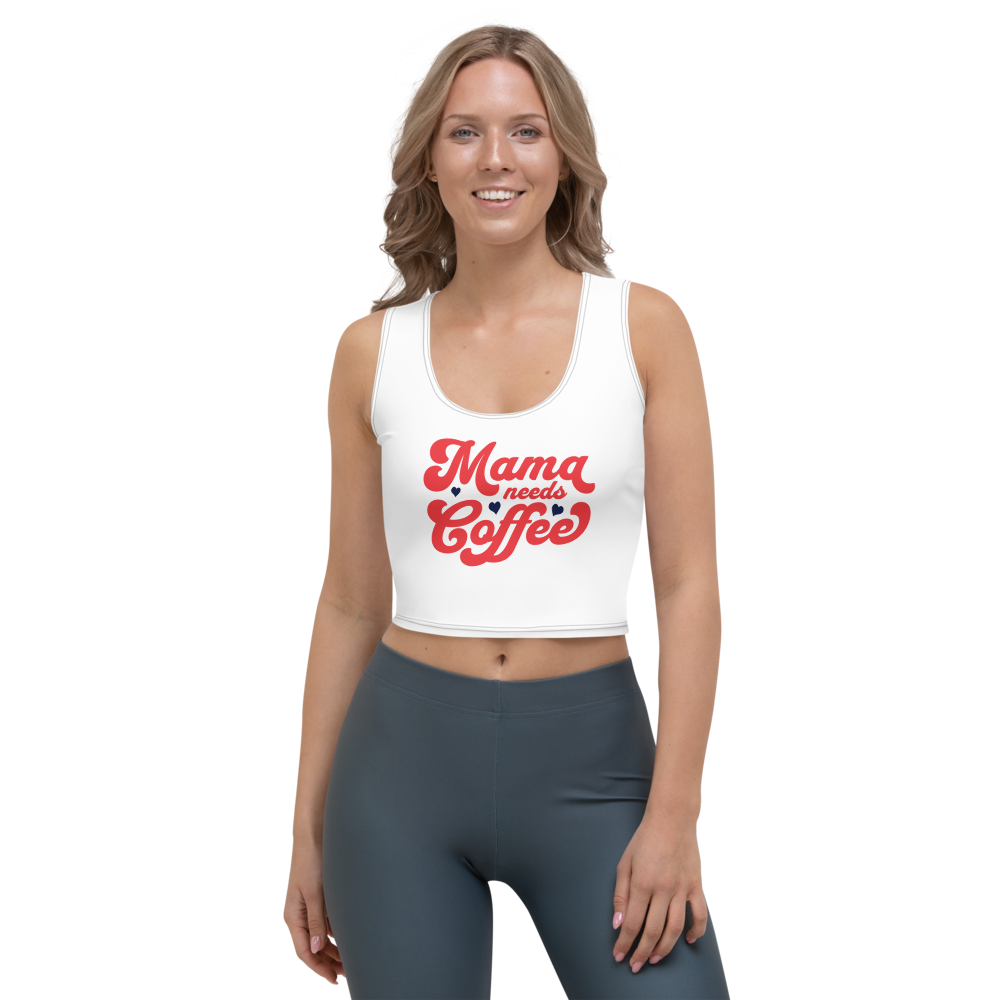 Crop Top "Mom Needs Coffee" – Stylish & Comfortable Body-Hugging Fit