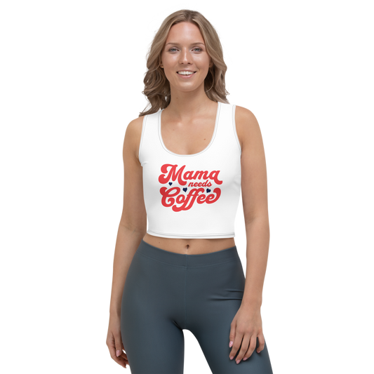 Crop Top "Mom Needs Coffee" – Stylish & Comfortable Body-Hugging Fit