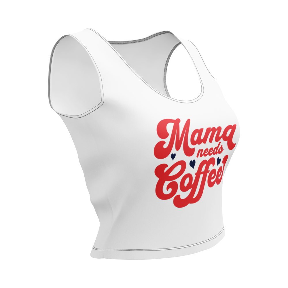 Crop Top "Mom Needs Coffee" – Stylish & Comfortable Body-Hugging Fit