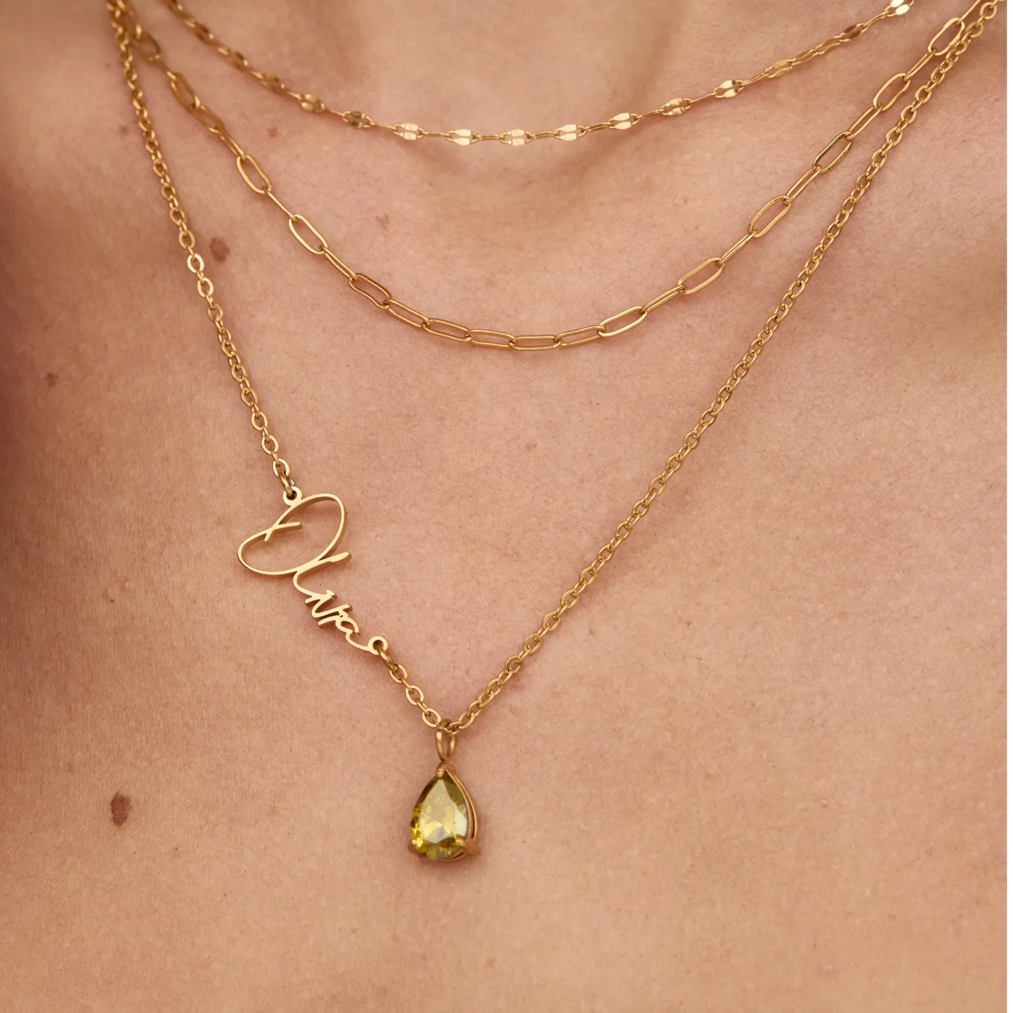 Signature Name &amp; Birthstone Necklace