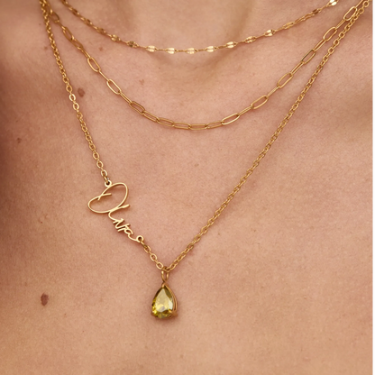 Signature Name &amp; Birthstone Necklace