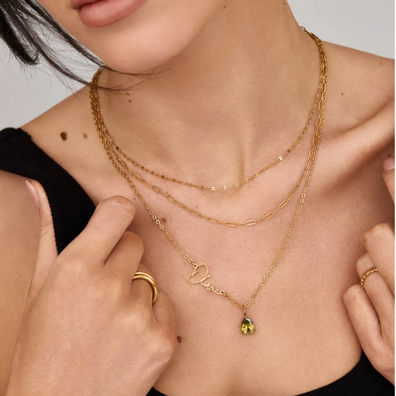 Signature Name &amp; Birthstone Necklace