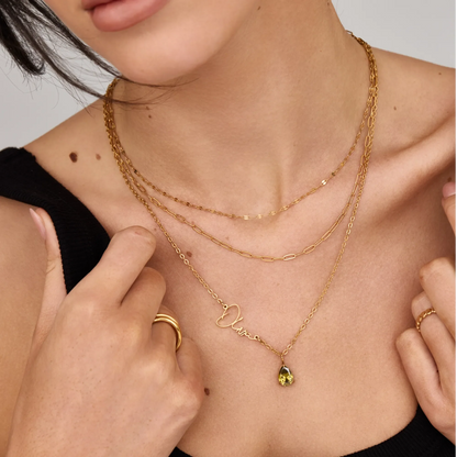 Signature Name &amp; Birthstone Necklace