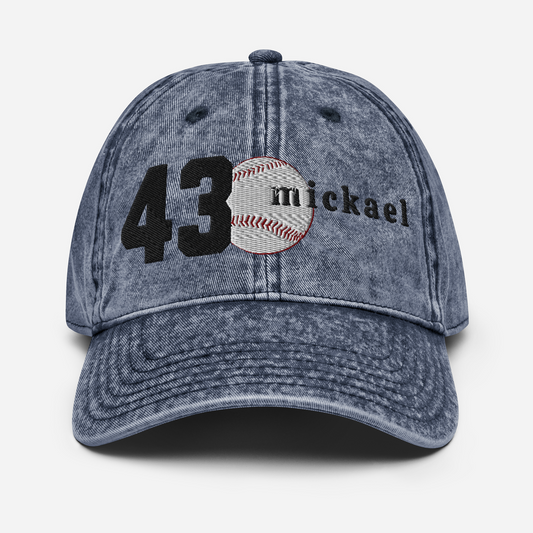 Vintage Cotton Twill "43 & Name" Cap – Personalized & Embroidered